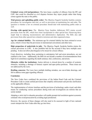 Navigating Recent Criminal Legislation within India's Legal Framework | PDF