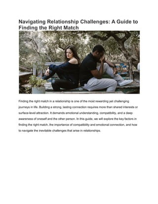 Navigating Relationship Challenges Worksheet Navigating Relationship Challenges A Guide to Finding the Right Match.pdf