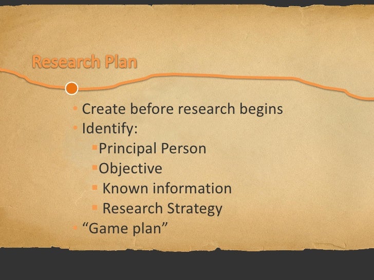 • Keeps us focused on our goal
• Tracks the sources searched
• Records information found & not found
• Our long-term “memo...