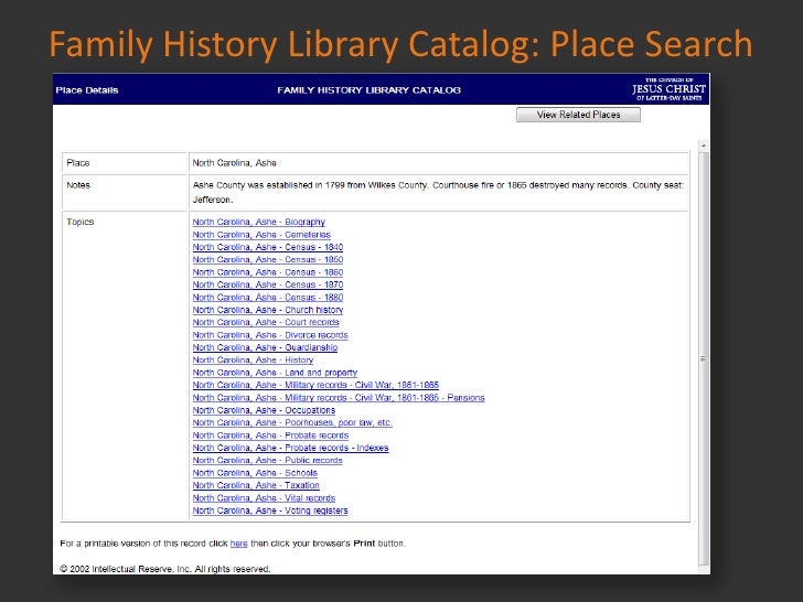 Research Strategy
1. Previous Research: Some Tucker History,
   Ancestral File, IGI, Pedigree Resource File
2. Census Popu...