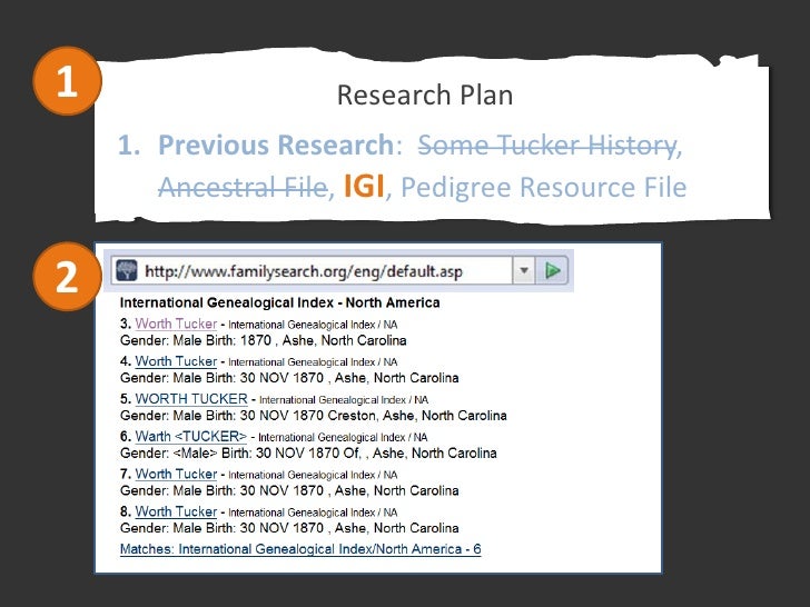 3                             Research Log
Date       Location Record/Source               Results                    Doc
...