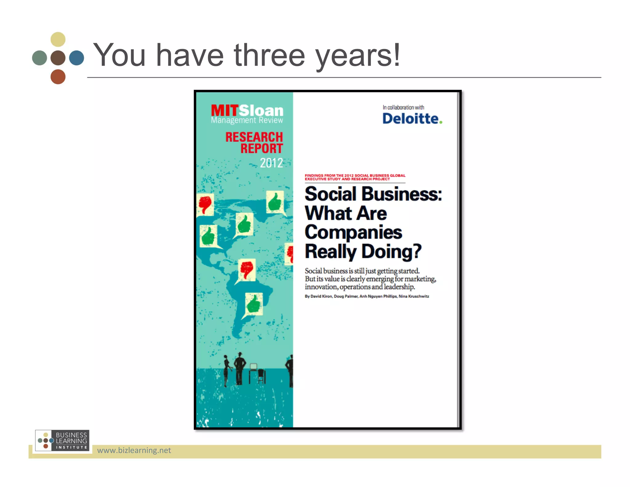 You have three years!




www.bizlearning.net	
  
 