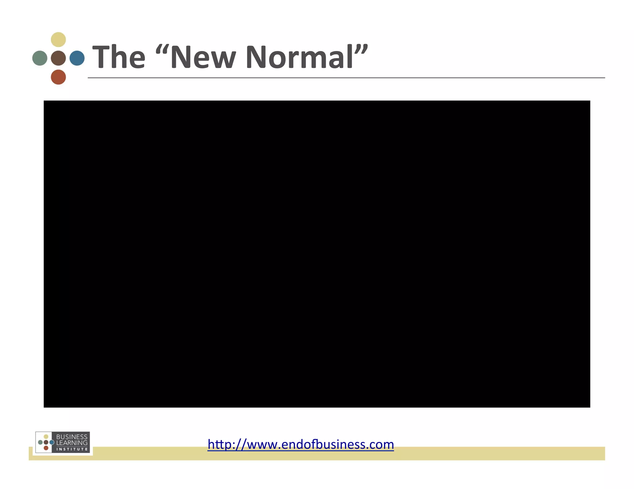 The	
  “New	
  Normal”	
  




          h=p://www.endoAusiness.com	
  
          	
  
 