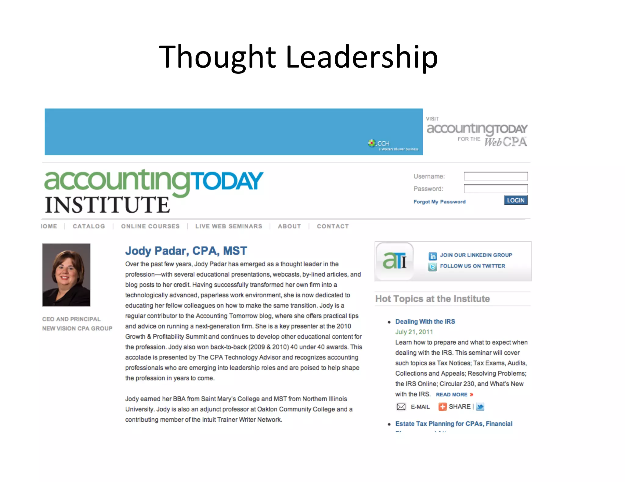 Thought	
  Leadership	
  
 