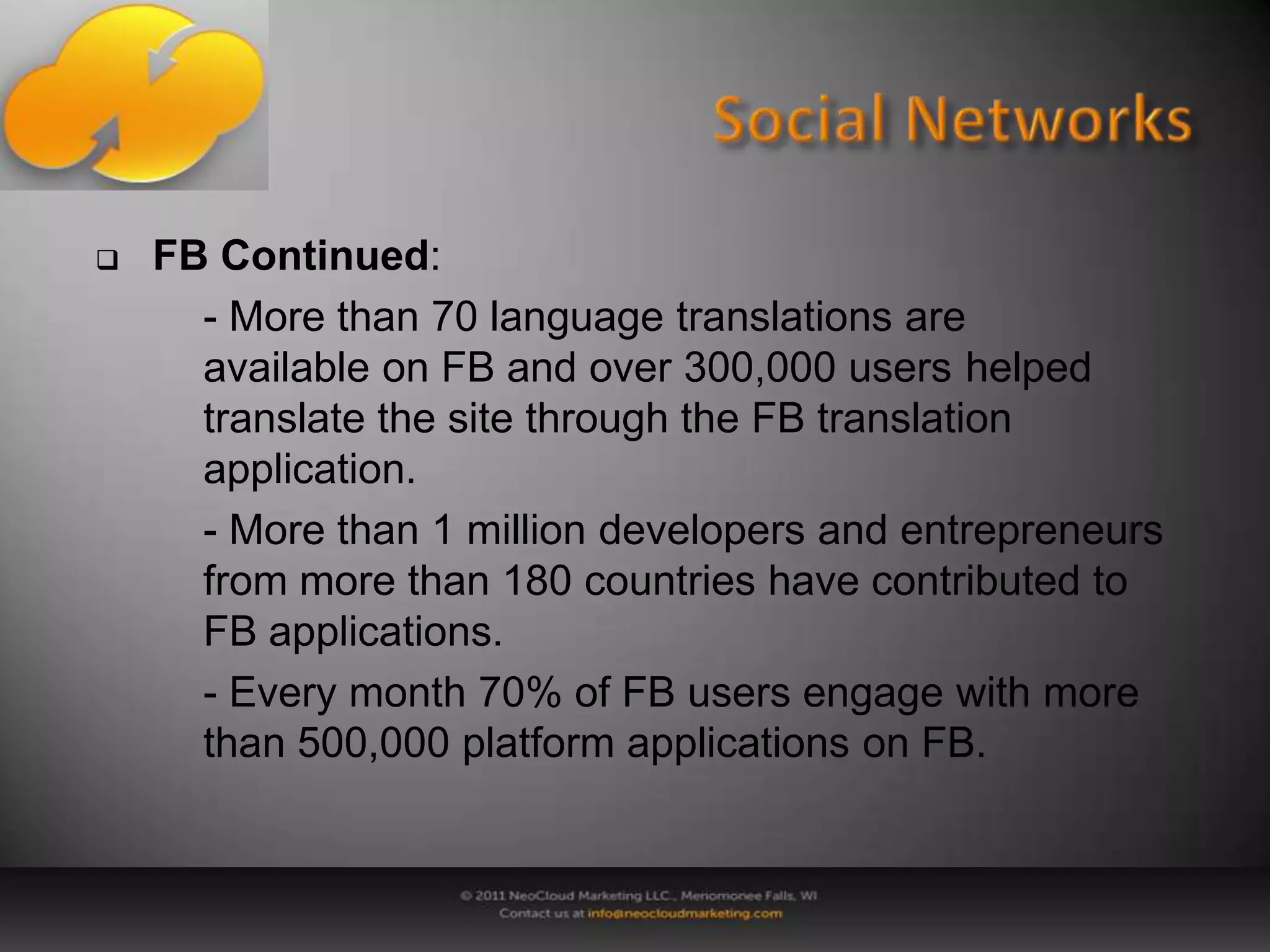 With so many users gravitating toward the web, it is highly likely your company’s first impression will be in the cloud and not in your office.Engagement MarketingWhat is it?Engagement Marketing is about creating a great customer experience which creates connections that enable ongoing dialog and through these connections, relevant content spreads.