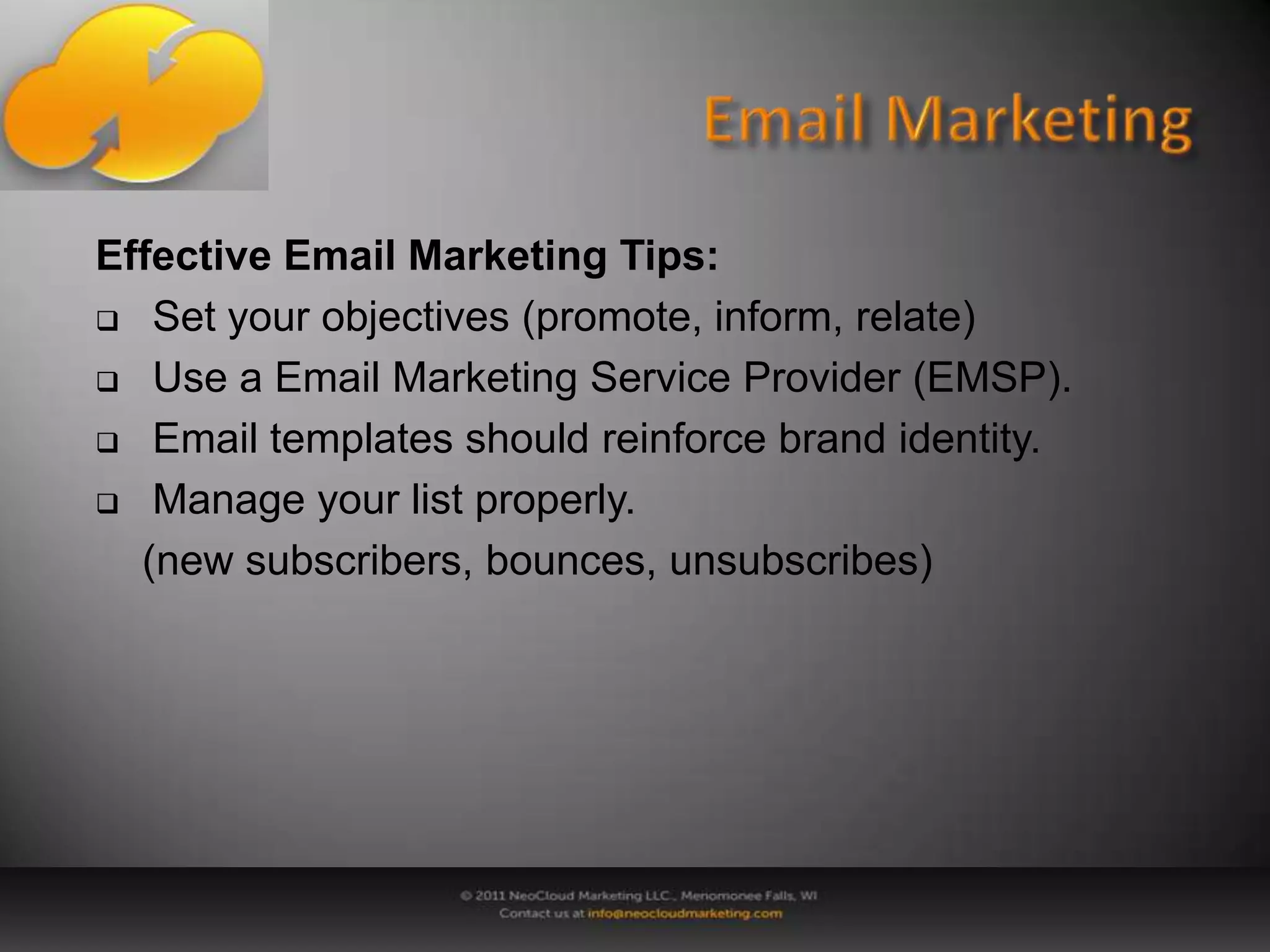 Social NetworksFB Continued:- More than 1 million websites have integrated with 	FB.- More than 150 million people engage with FB 	on 	external websites every month.- There are more than 150 million active 	users that 	access FB via a mobile device.	- There are more than 200 mobile service operators 	in 60 countries working to deploy and promote FB 	on their products.