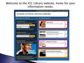 Welcome to the ICC Library website, home for your information needs.