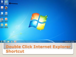Double Click Internet Explorer
Shortcut
 