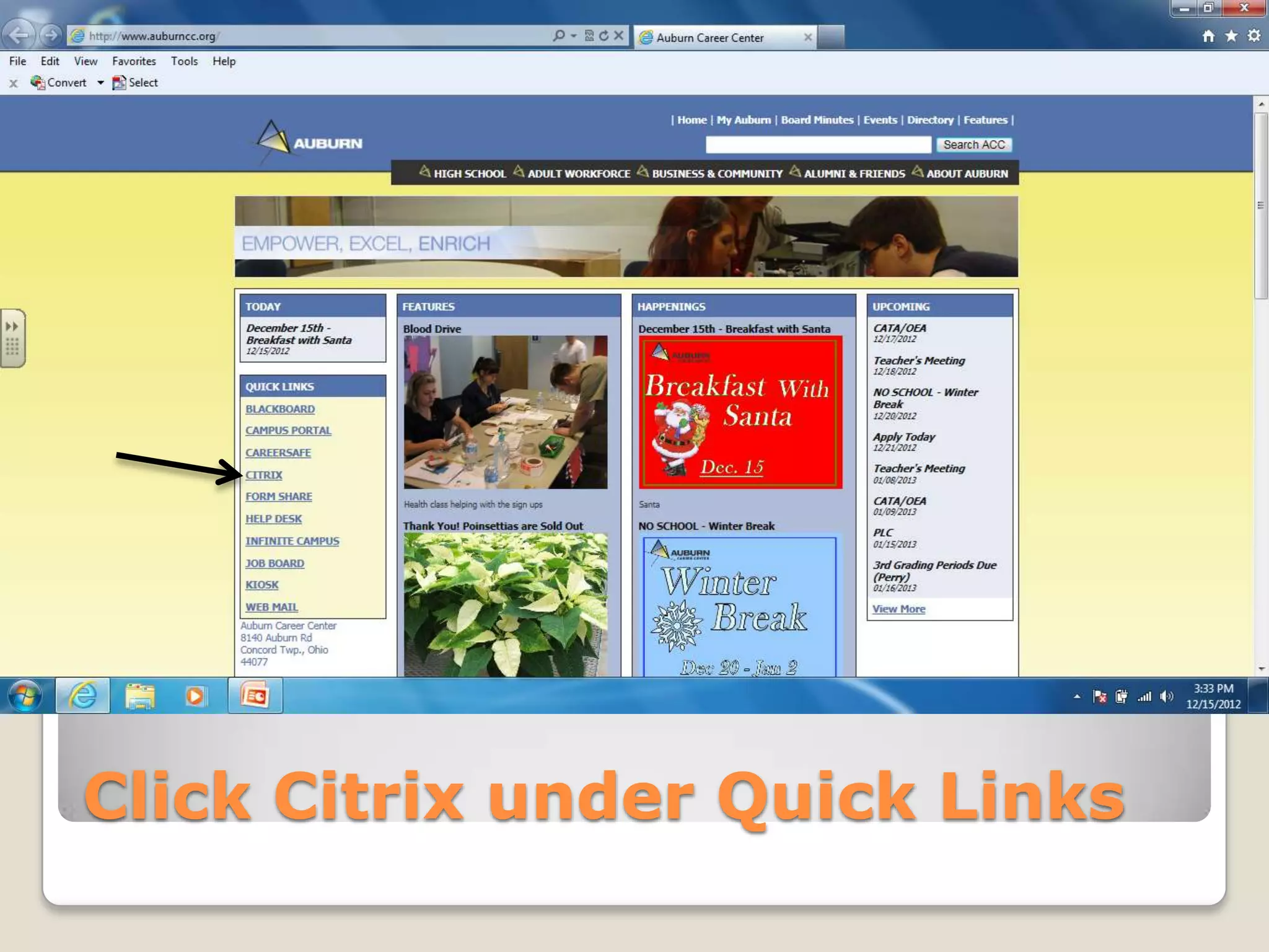 Click Citrix under Quick Links