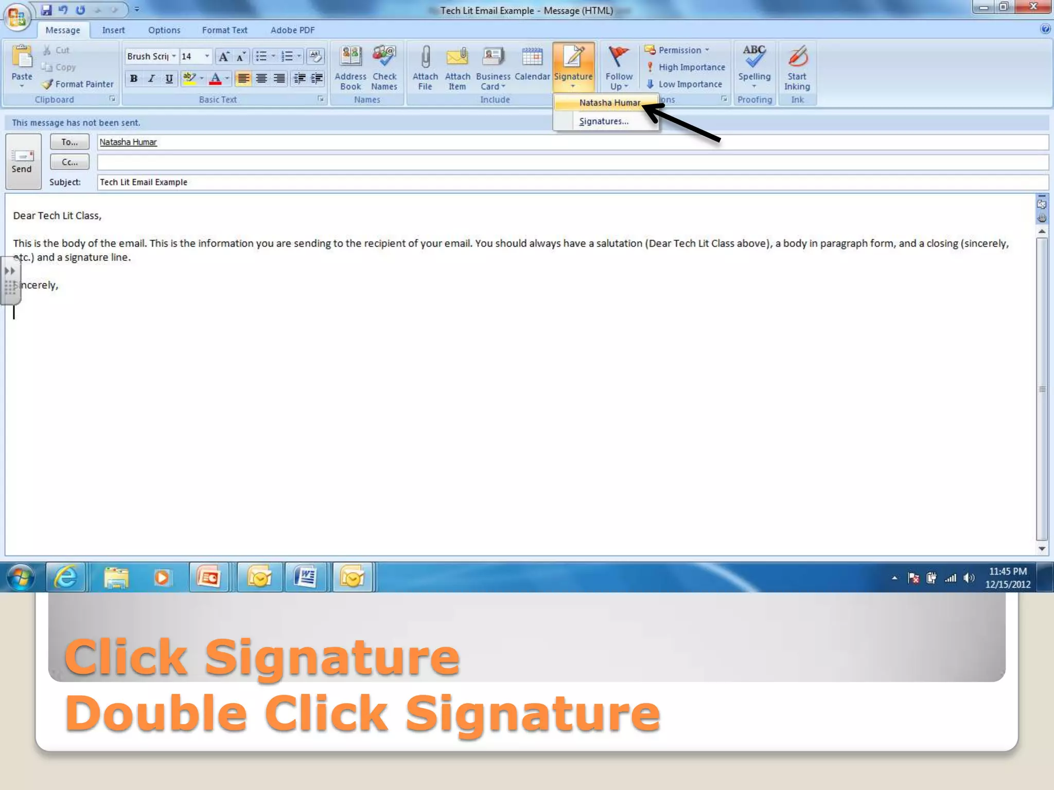 Click Signature
Double Click Signature