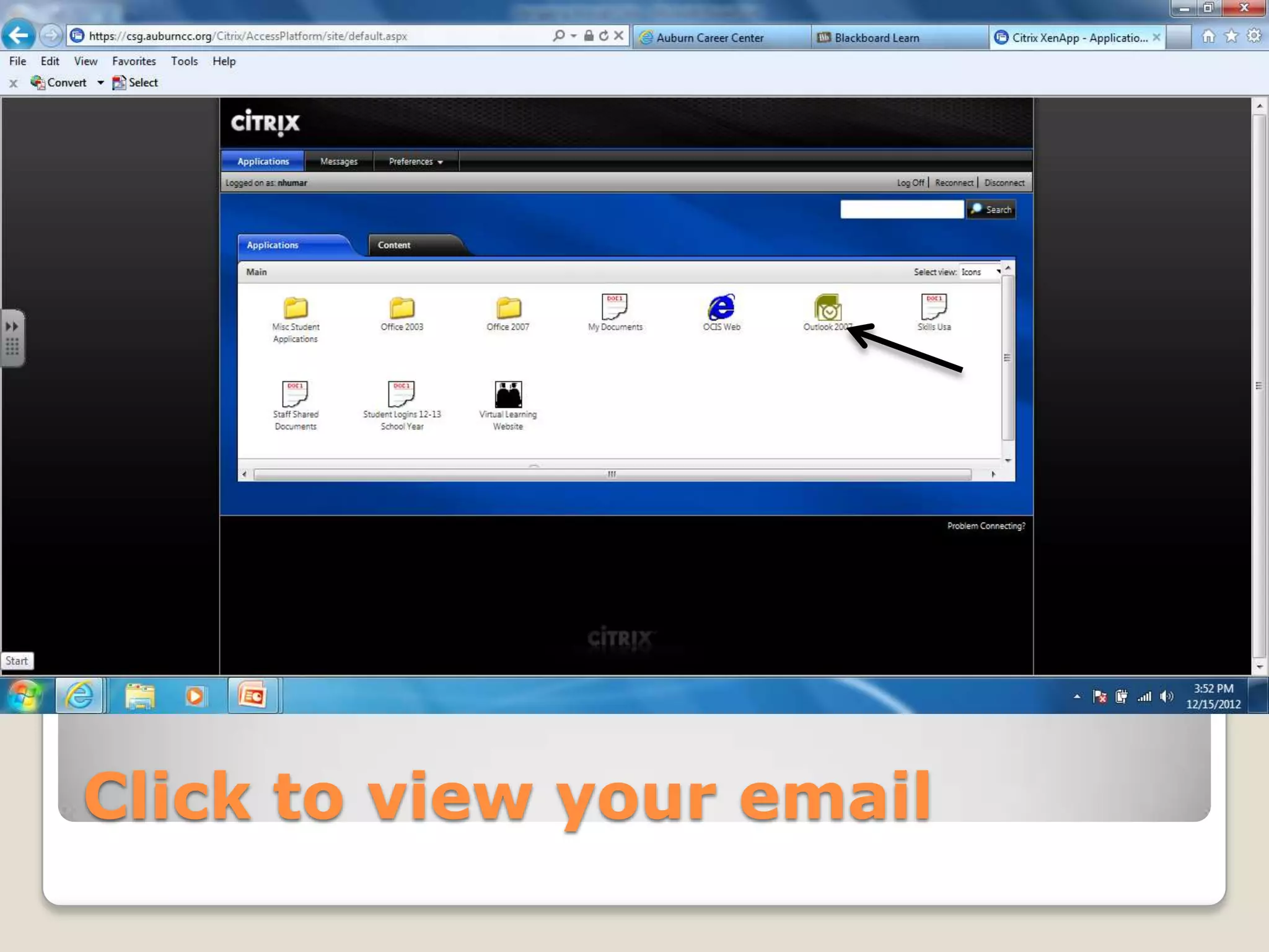 Click to view your email