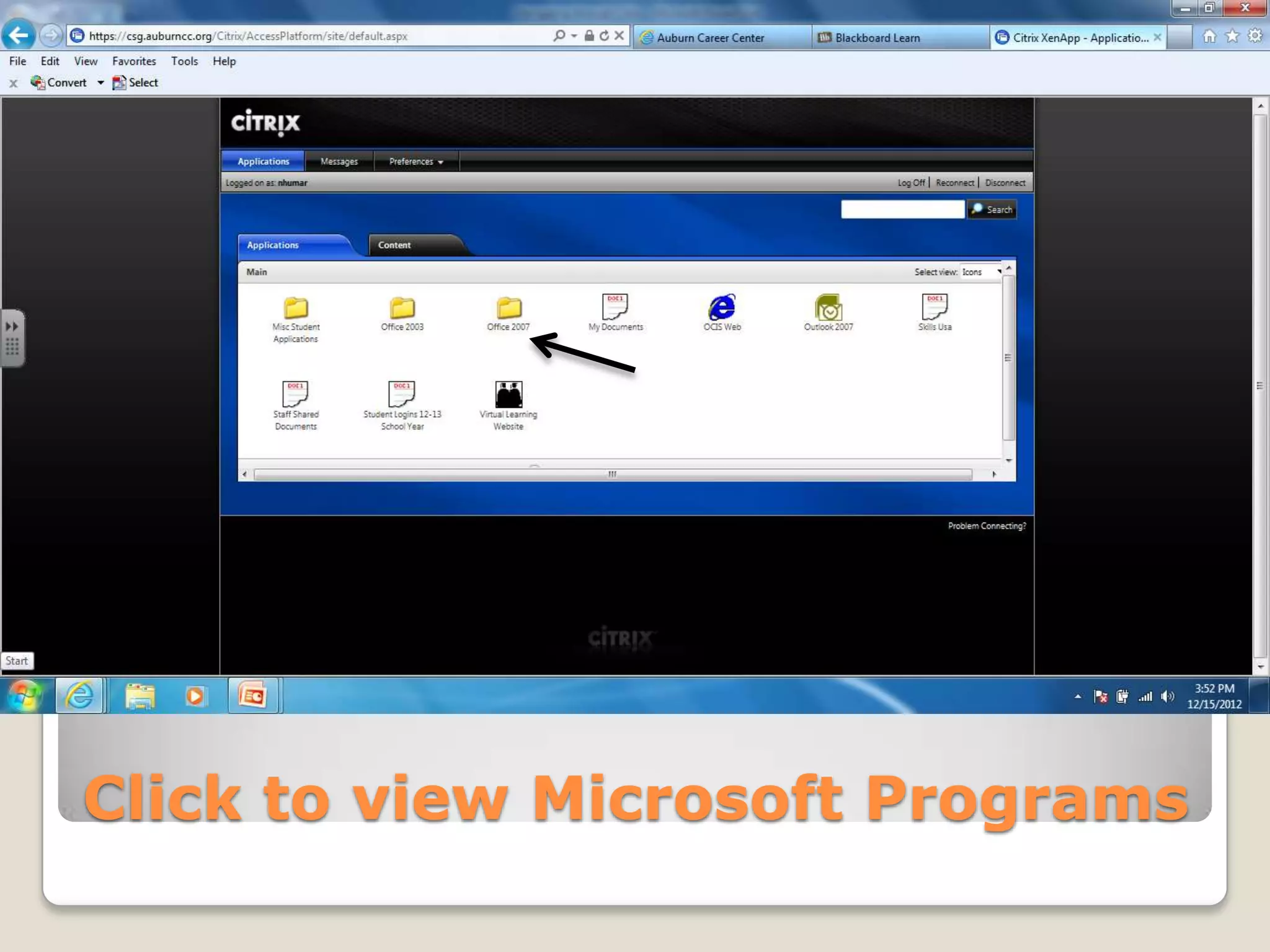 Click to view Microsoft Programs