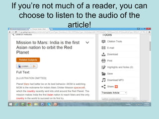 If you’re not much of a reader, you can
choose to listen to the audio of the
article!
 