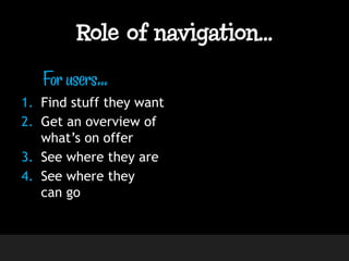 Navigation design alternatives for websites Slide 16