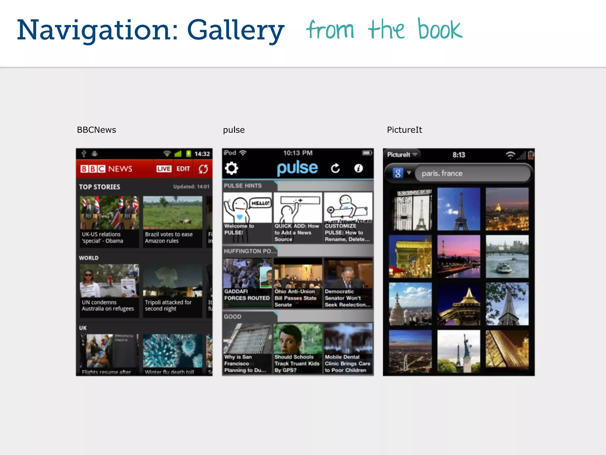 Navigation: Gallery from the book


    BBCNews    pulse       PictureIt
 