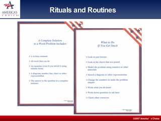 Rituals and Routines  