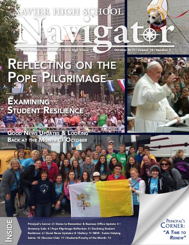 Xavier High School Navigator October 2015