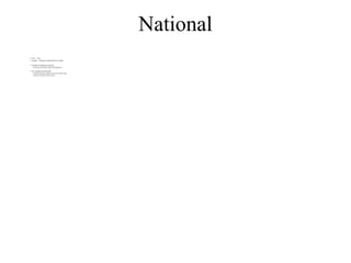 National
• USA - FAA
• Canada – Transport Canada and Nav Canada
• Transport Canada (government)
– Develops and Enforces Rules and Regulations
• Nav Canada (not-for profit)
– Installs/maintains navigation aids and air traffic radars
– Operates air traffic control system
 