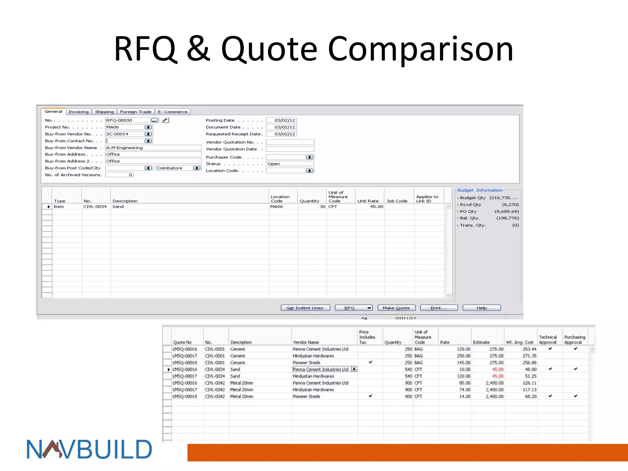 RFQ & Quote Comparison
 