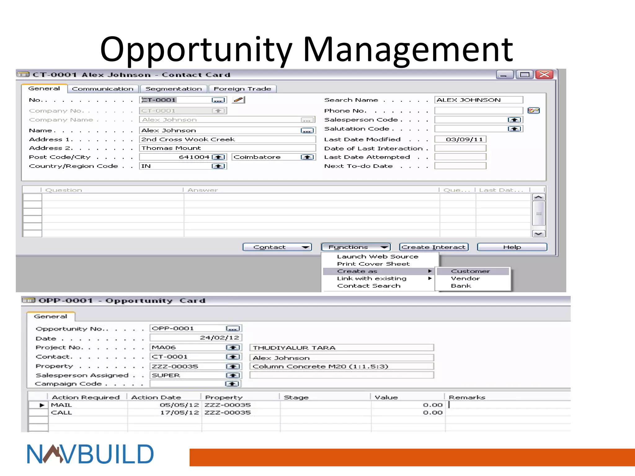 Opportunity Management
 