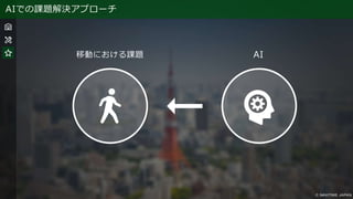 AIでの課題解決アプローチ
移動における課題 AI
 