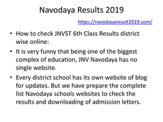 Navodaya results 2019 | PPTX