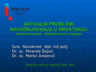 AKTUALNI PROBLEMI NAVODNJAVANJA U HRVATSKOJ Istočna Hrvatska – Osječko baranj. županija ,[object Object],[object Object],[object Object],[object Object]