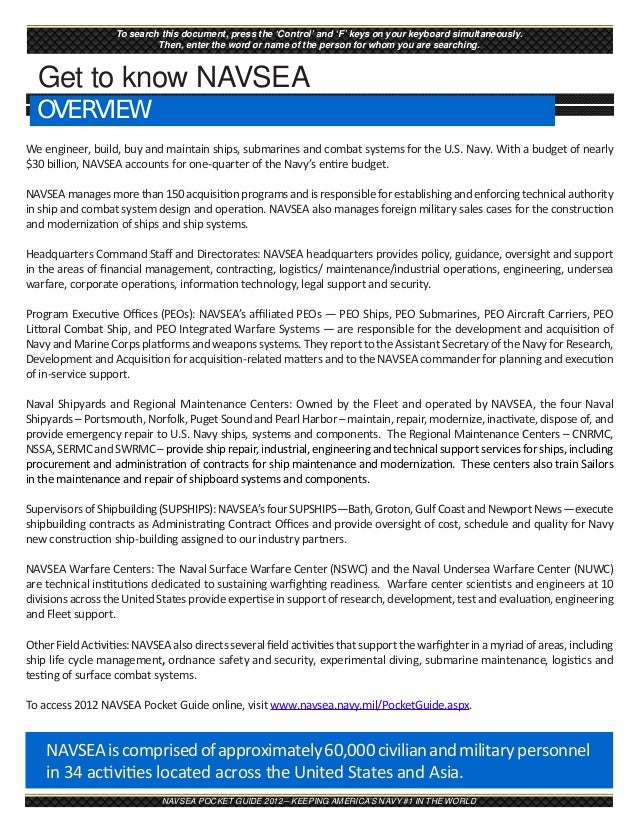 NAVSEA Pocket Guide 2012