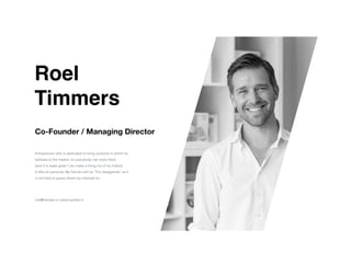 Roel
 

Timmers
Co-Founder / Managing Director
Entrepreneur who is dedicated to bring products in which he
believes to the market, so everybody can enjoy them.


(and it is really great I can make a living out of my hobby)


A little bit personal: My friends call me "The Gadgetman" so it
is not hard to guess where my interests lie...
roel@navstar.nl | www.navstar.nl
 