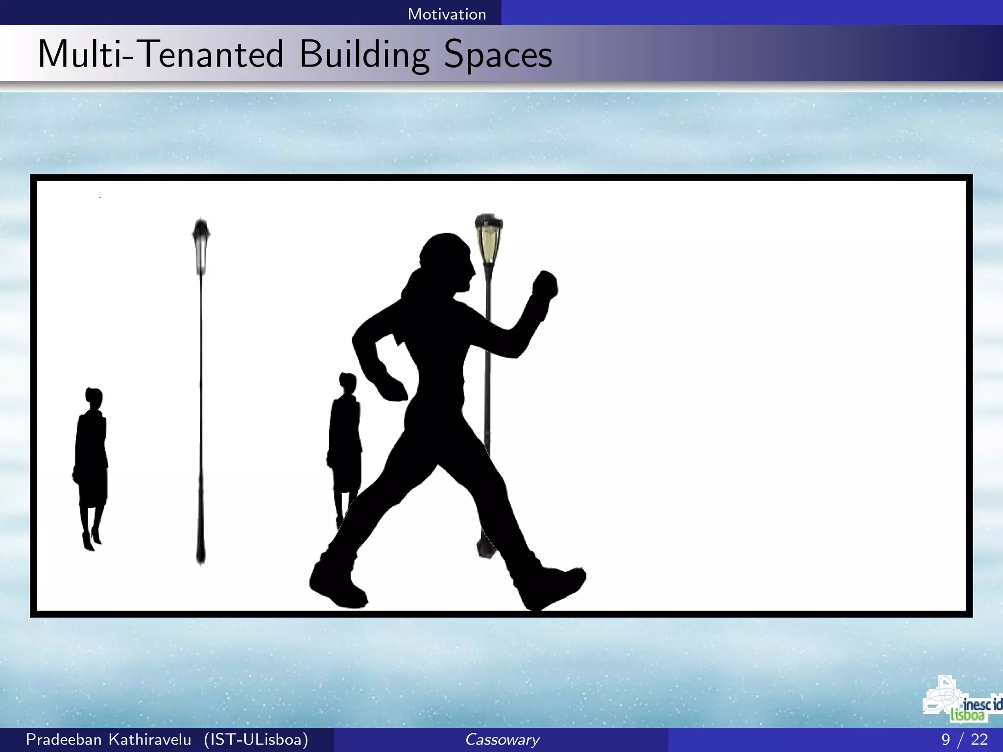 Motivation
Multi-Tenanted Building Spaces
Pradeeban Kathiravelu (IST-ULisboa) Cassowary 9 / 22
 