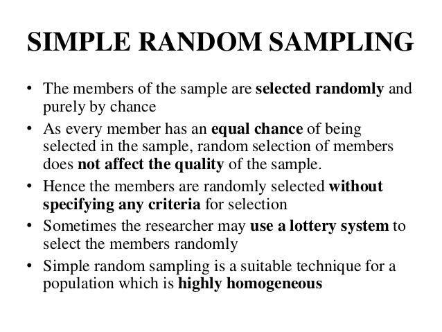 SAMPLING ; SAMPLING TECHNIQUES – RANDOM SAMPLING (SIMPLE RANDOM SAMP…
