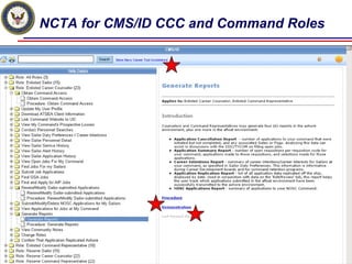 NCTA for CMS/ID CCC and Command Roles
 