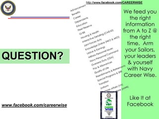 QUESTION?



www.facebook.com/careerwise
 