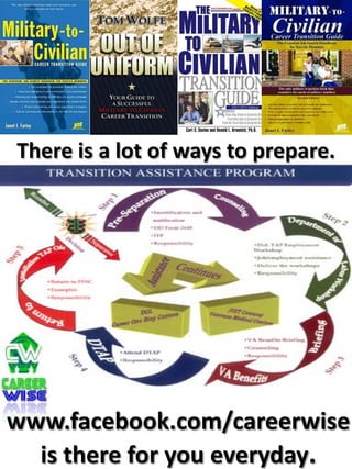 There is a lot of ways to prepare.




www.facebook.com/careerwise
  is there for you everyday.
 