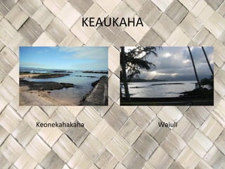 KEAUKAHA




Keonekahakaha          Waiuli
 