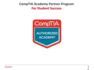 CompTIA Academy Partner Program
For Student Success
1
 