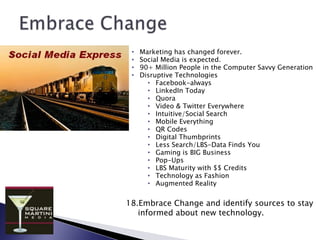 Example: Old Spice Guy 2.  Create a picture of how all parts of YOU interrelate to your business. 3.  Write a one page description of YOU & your online personality.