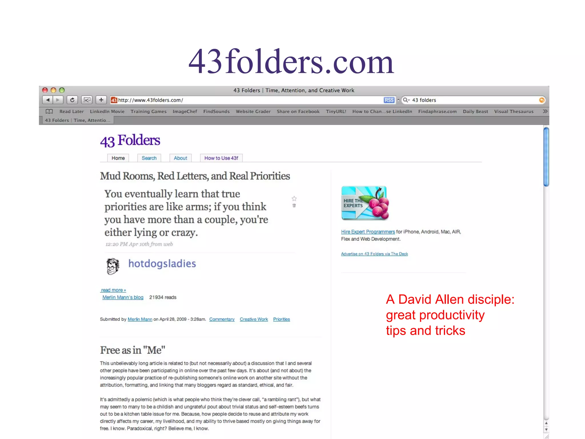 43folders.com A David Allen disciple: great productivity  tips and tricks 