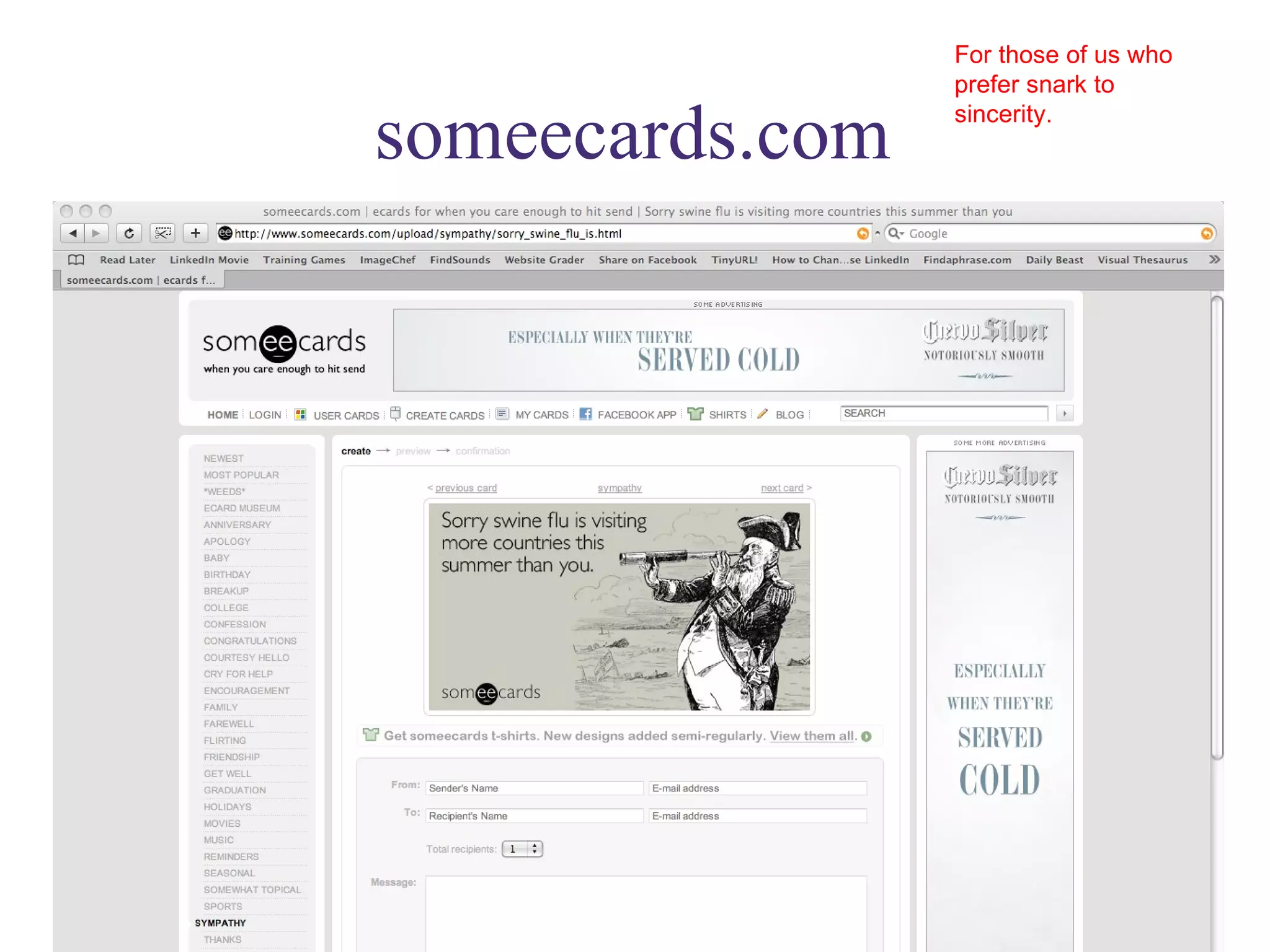 someecards.com For those of us who prefer snark to sincerity. 