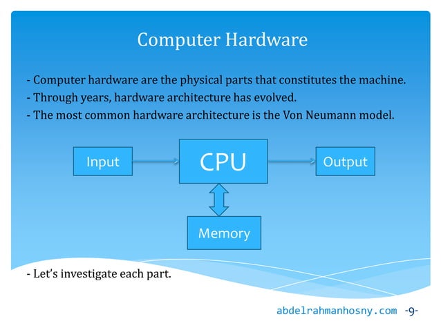 1.0 Introduction to Hardware Computer Architecture | PPTX