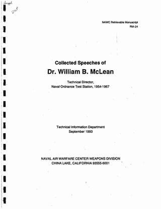 Collected Speeches of William B. McLean