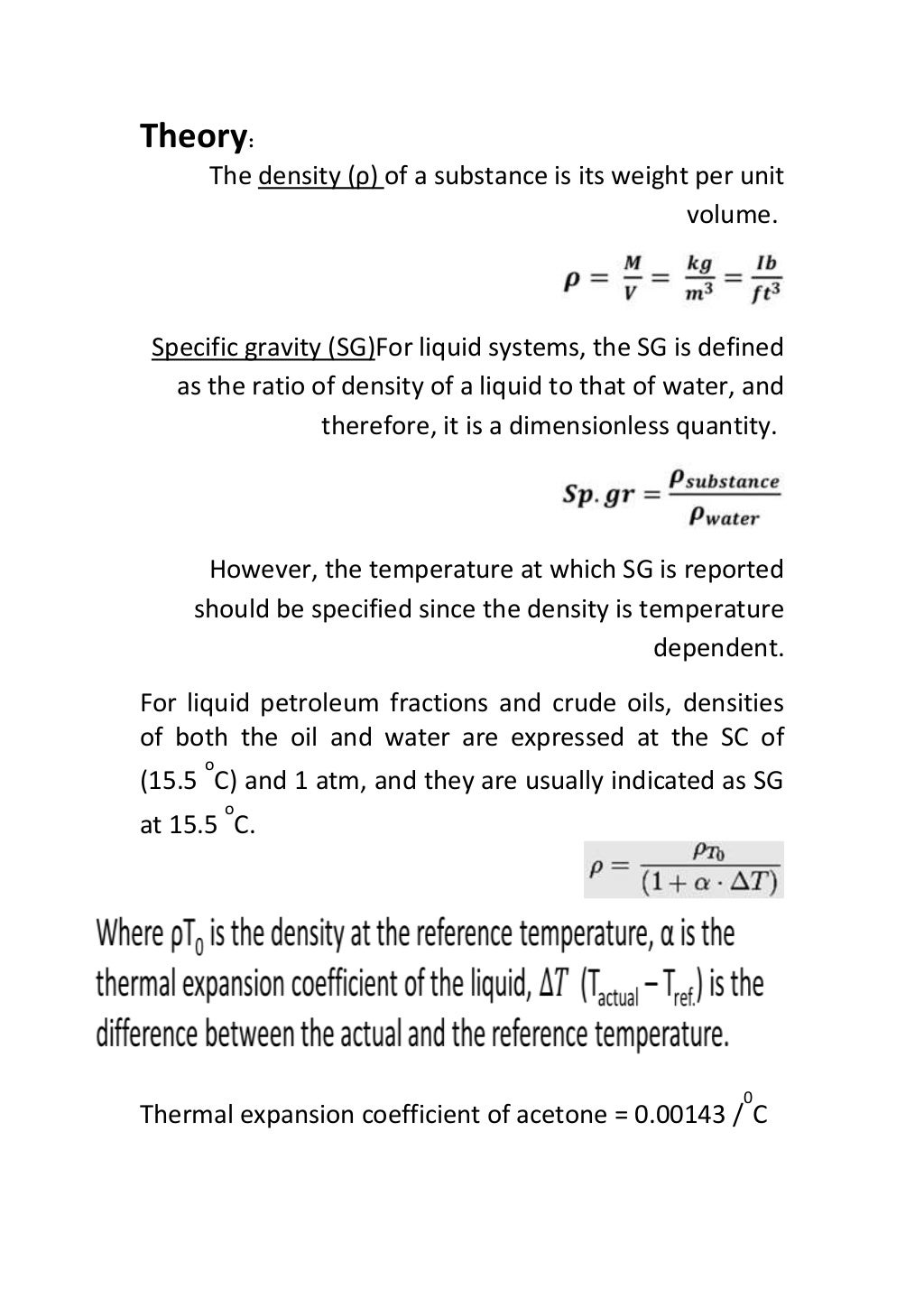 Density and Specific Gravity (Specific Gravity Bottle method)