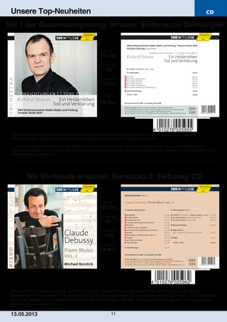 Blu-ray, DVD- und CD-Neuheiten Mai 2013 Nr. 2 (Im Vertrieb der NAXOS Deutschland GmbH)