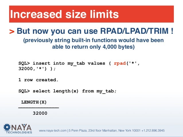 Oracle12 The Top12 Features By Naya Technologies