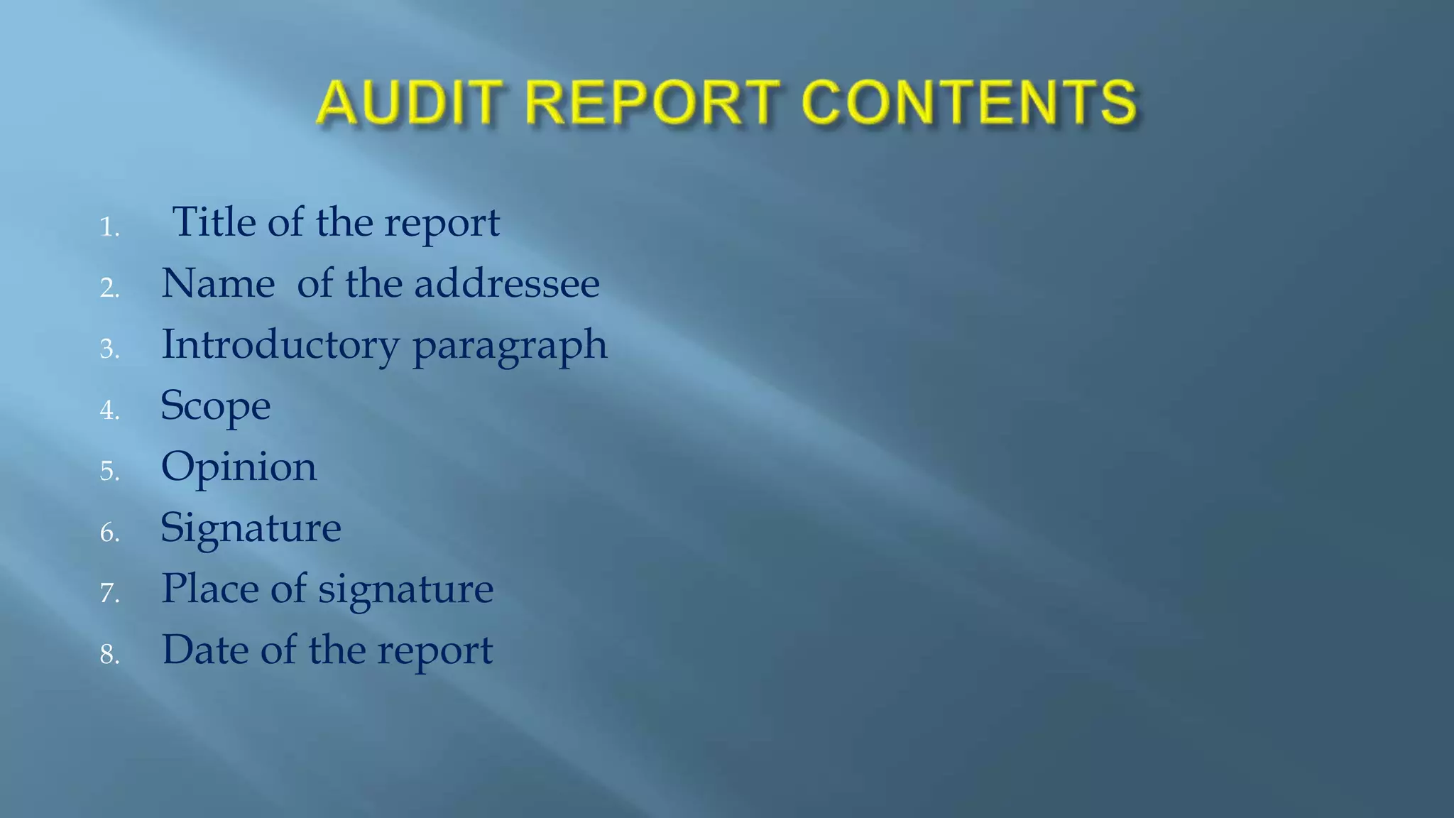 Audit report | PPTX