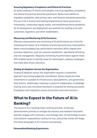 AI in Banking: Transforming Banks with Artificial Intelligence | PDF