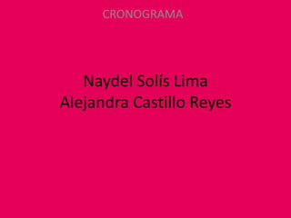 Naydel Solís LimaAlejandra Castillo Reyes CRONOGRAMA 