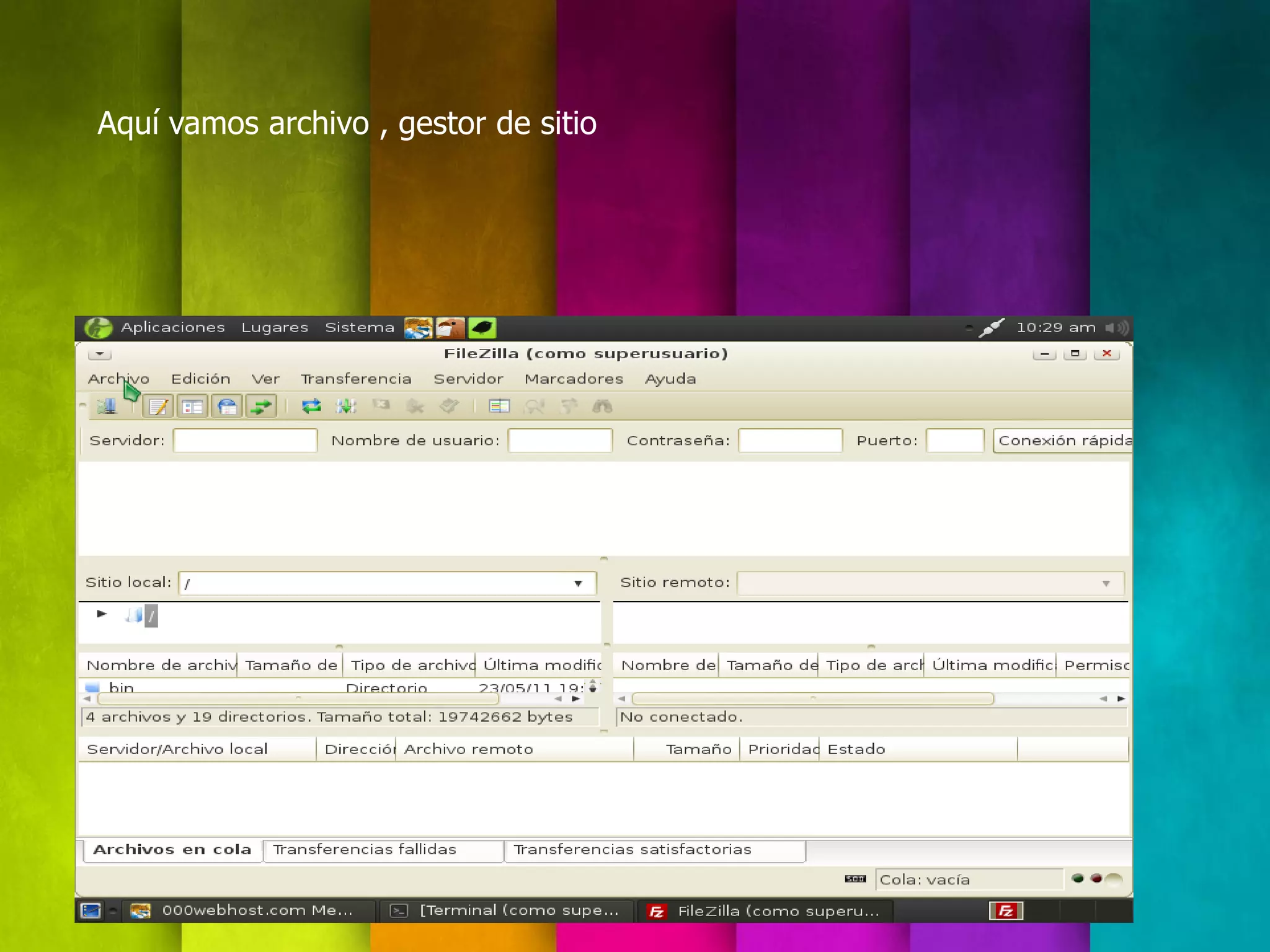 Aquí vamos archivo , gestor de sitio
 