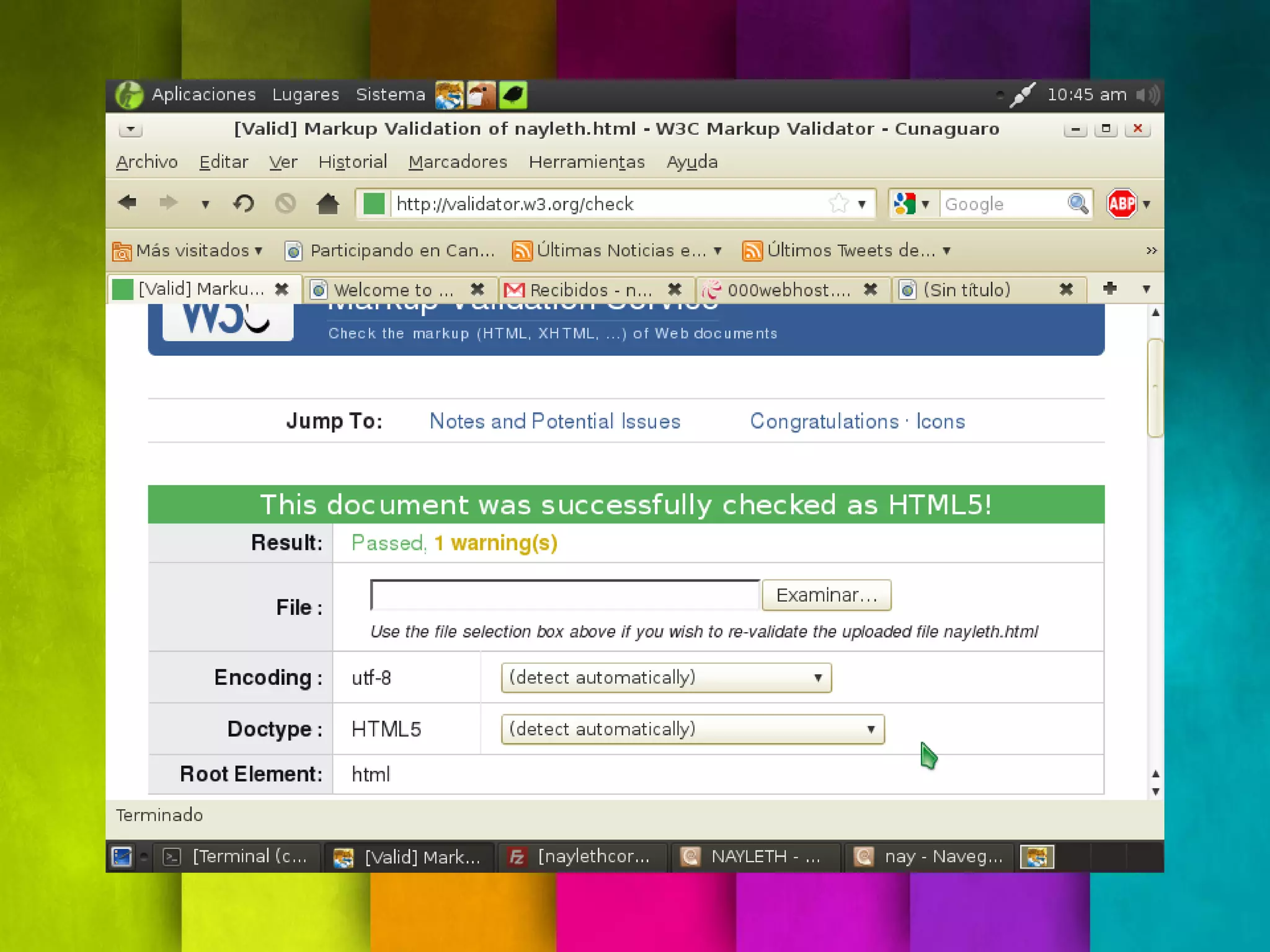 Así muestra despues de validar
 
