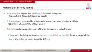 Metamorphic Testing for Web System Security | PDF